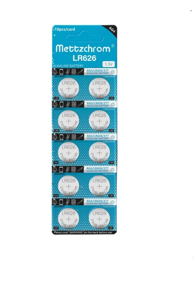 Mettzchrom Kol Saat Pili 377a Lr626 Ag4 1.5v Kol Saati Pili 10'lu ürün görseli 1