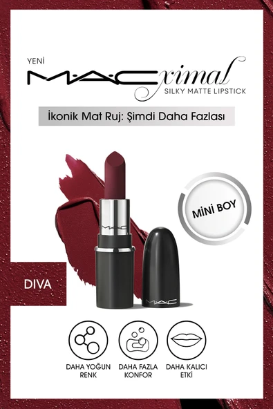 MACximal Mini Mac Silky Matte Lipstick - Diva 1.8g ürün görseli 1