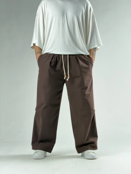 Diz Detaylı Kahvevrengi Erkek Baggy Pantolon COC3132 ürün görseli 1