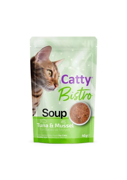 Catty Bistro Ton Balıklı ve Midyeli Kedi Çorbası 40 Gr ürün görseli 1