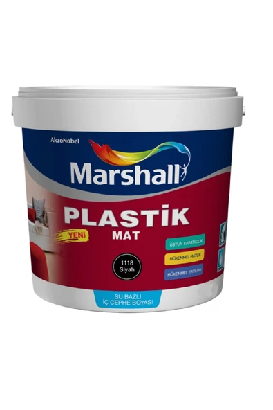 Marshall Plastik Mat Silinebilir Su Bazlı İç Duvar Boyası 2.5 Lt Siyah ürün görseli 1