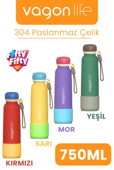 750 ML Pipetli Sızdırmaz Paslanmaz Çelik Termos Matara El Askılı bpa içermez 750ml 1106FF ürün görseli 1