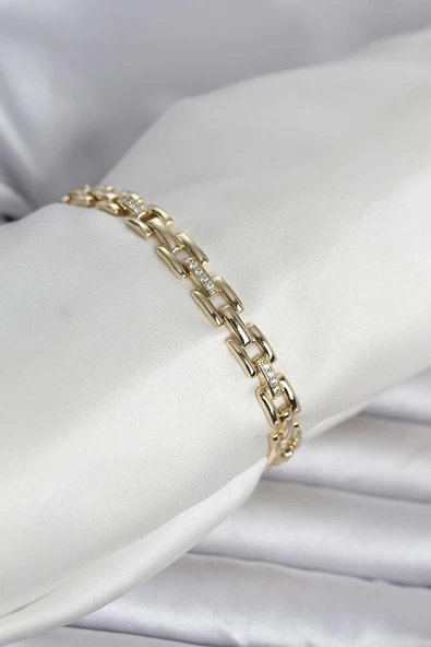 Xuping Zincir Model Gold Renk Kadın Bileklik ürün görseli 1