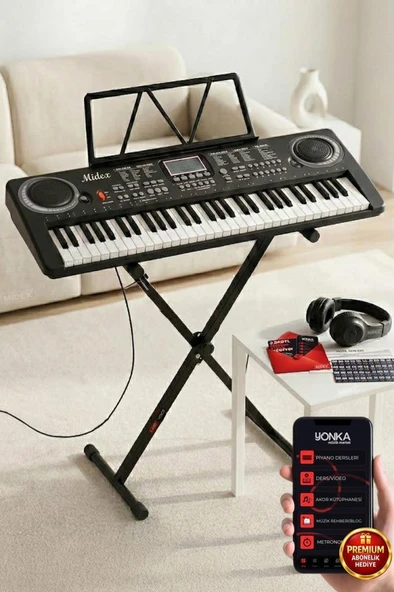 Midex PS-1500BK-ST Başlangıç Seviye 61 Tuşlu Org Stand Seti Siyah ürün görseli 1