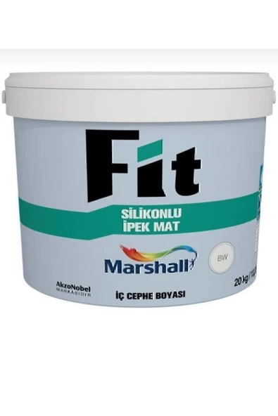 Marshall Fit Silikonlu Sedef ışıltısı Rengi Ipek Mat Silinebilir Iç Cephe Duvar Boyası 20 Kg ürün görseli 1