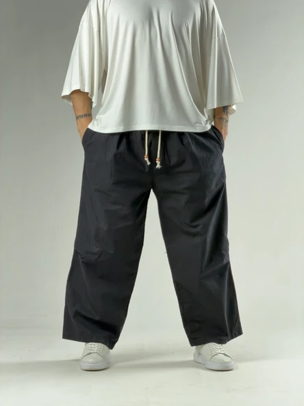 Diz Detaylı Siyah Erkek Baggy Pantolon COC3134 ürün görseli 1