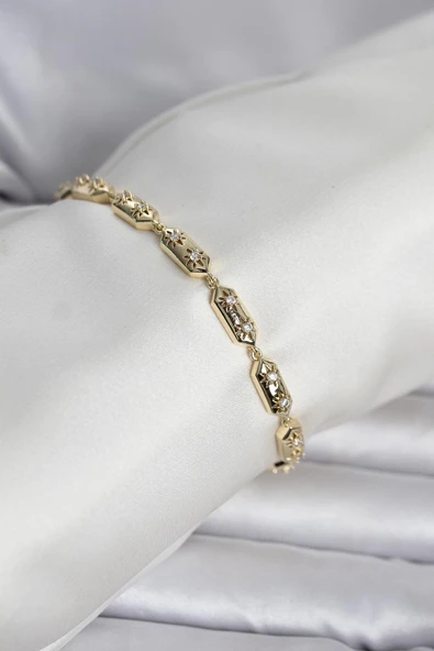 Pirinç Gold Renk Kutup Yıldızı İşleme Kadın Bileklik ürün görseli 1