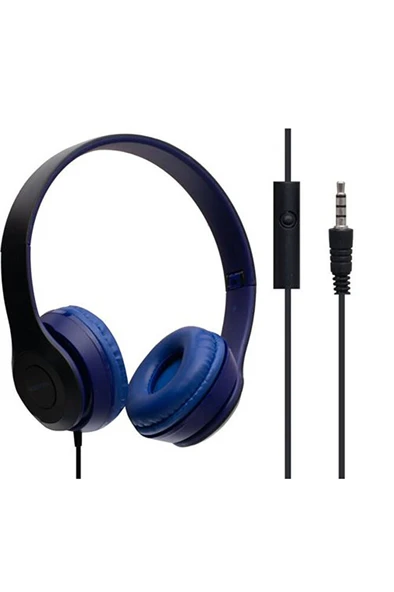 Borofone BO5 Hi-Fi Stereo Mikrofonlu Kablolu Kulak Üstü Kulaklık - 40mm Sürücülü, 3.5mm Jack Girişli (Mavi) ürün görseli 1