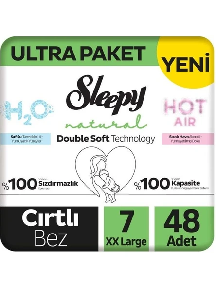 Sleepy Bio Natural 7 Numara Xx Large 48'li Bebek Bezi ürün görseli 1