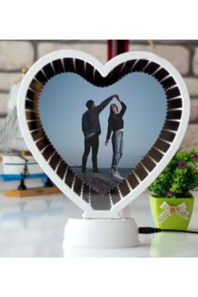 Kalp Sihirli Ayna Fotoğraf Çerçevesi Dekoratif Hediyelik ürün görseli 1