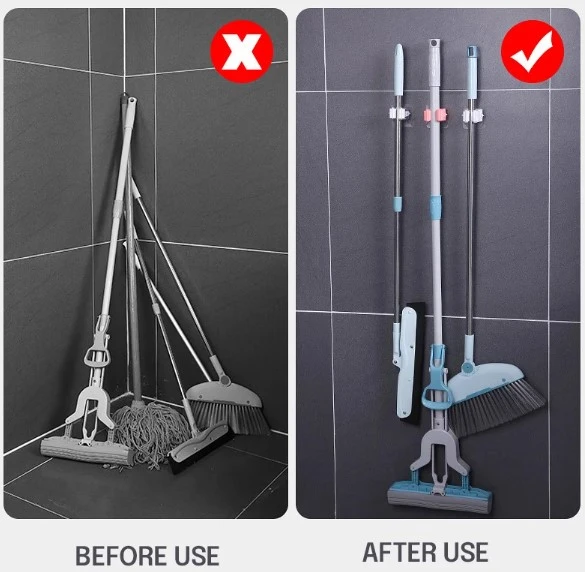 Yapışkanlı Pratik Mop Tutucu 4 Adet Beyaz ürün görseli 1