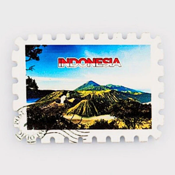 Endonezya Agung Yanardağı Pul Magnet ürün görseli 1