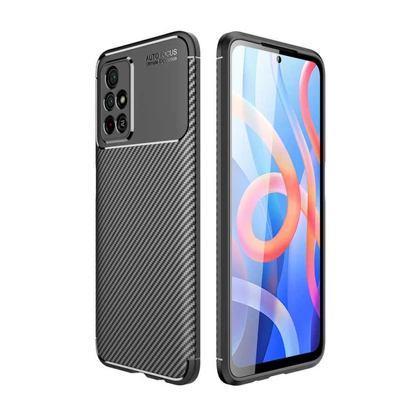 Xiaomi Poco M4 Pro 5G Kılıf Negro Karbon Tasarım Silikon Kılıf ürün görseli 1