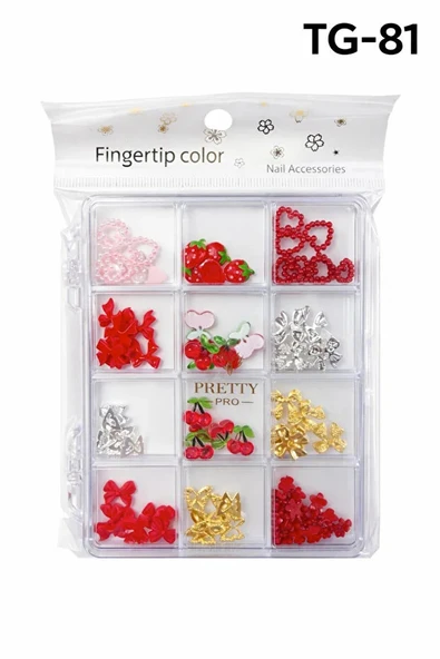 Charm 3D Tırnak Süsleme Protez Tırnak Nail Art Süsleme Karışık Desenli ürün görseli 1