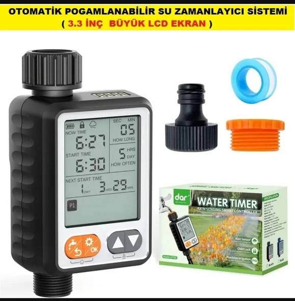 OTOMATİK PROGRAMLANABİLİR SU ZAMANLAYICI SİSTEMİ  (3.3 İNÇ BÜYÜK LCD EKRAN) ürün görseli 1