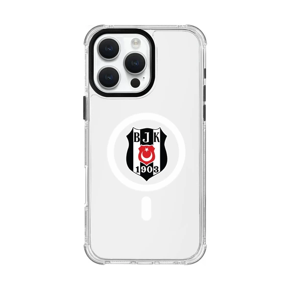 iPhone 16 Pro Max Uyumlu Beşiktaş Logo Şeffaf Magsafe Lisanslı Telefon Kılıfı ürün görseli 1