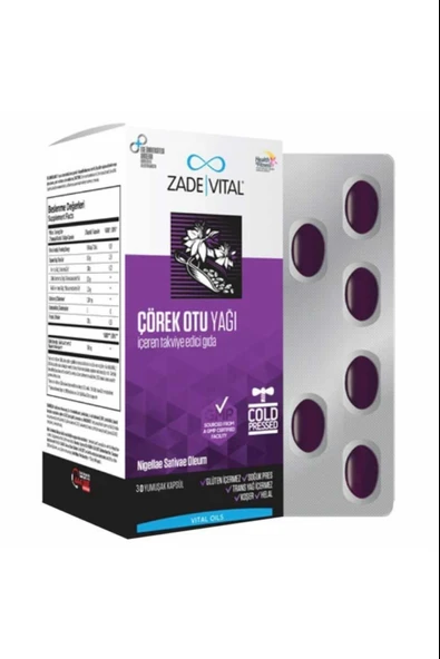 Zade Vital Çörek Otu Yağı 900 mg 60 Blister Kapsül ürün görseli 1