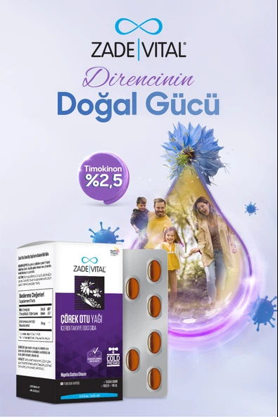Zade Vital Çörek Otu Yağı 900 mg 60 Blister Kapsül ürün görseli 1