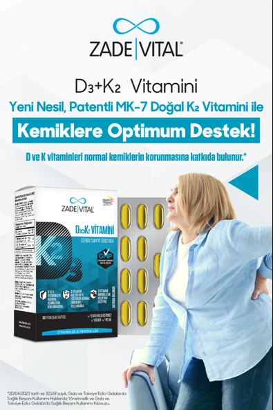 Zade Vital D3+K2 Vitamini 30 Kapsül - Resim 6