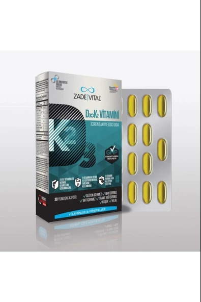 Zade Vital D3+K2 Vitamini 30 Kapsül - Resim 3