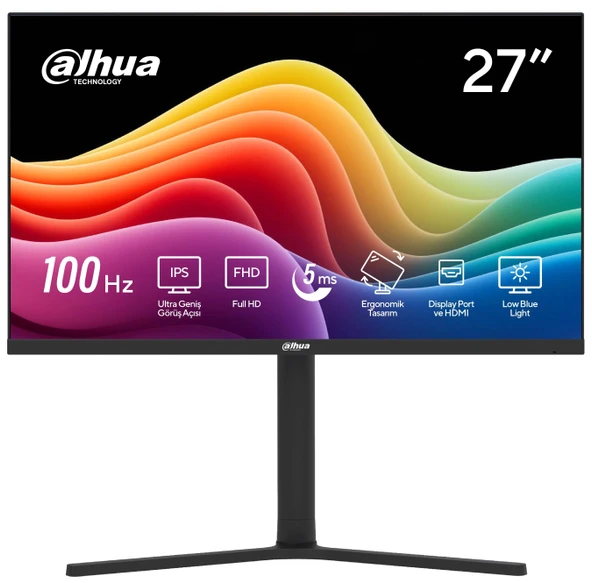 Dahua 27" LM27-B201A 1920x1080 5MS 100Hz IPS DP/HDMI/VGA +VESA +PIVOT Monitör ürün görseli 1