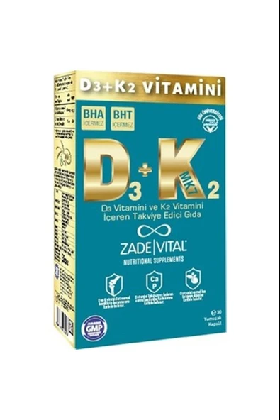Zade Vital D3+K2 Vitamini 30 Kapsül - Resim 3