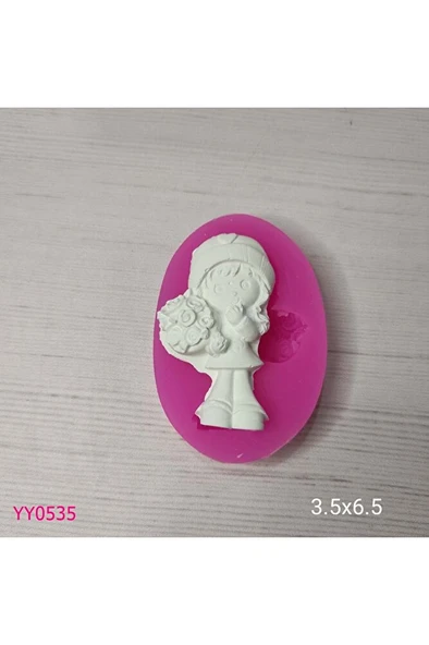 YY0535 Çiçekli Kız Çocuk Silikon Kalıp ürün görseli 1