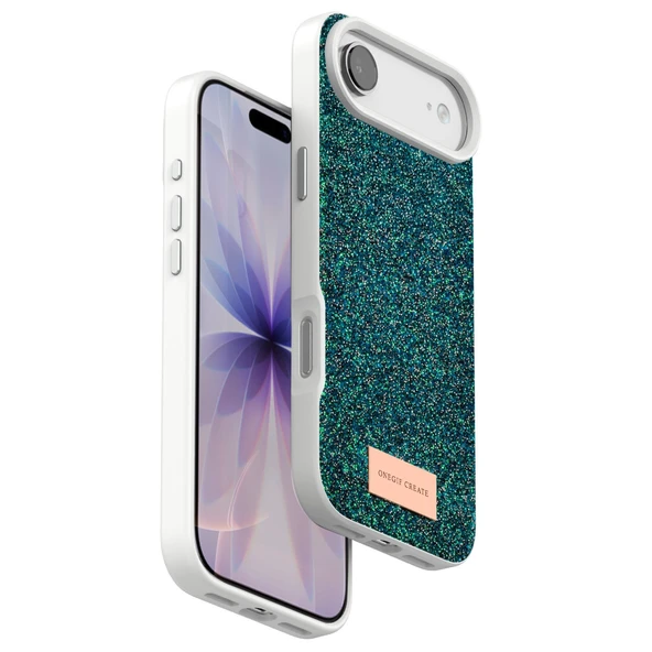 iPhone 17 Air Bright Simli Kapak - Koyu Yeşil ürün görseli 1
