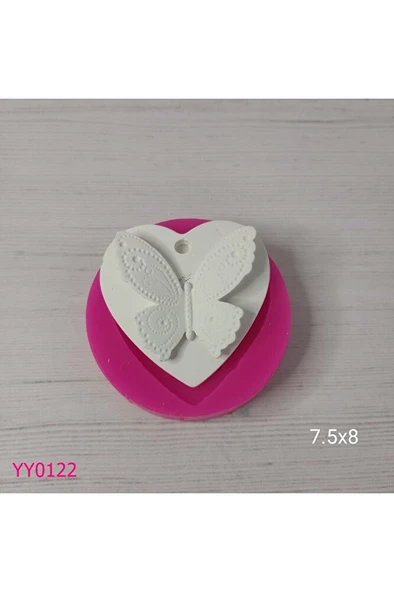 YY0122 Kalp Üzeri Kelebekli Silikon Kalıp ürün görseli 1