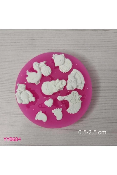 YY0684 Çoklu Bebek ve Oyuncak Figürleri Silikon Kalıp ürün görseli 1