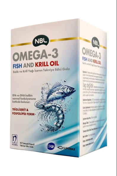 NBL Omega-3 Fish And Krill Oil 50 Kapsül ürün görseli 1