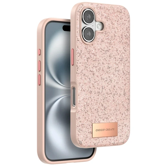 iPhone 16 Bright Simli Kapak - Pembe ürün görseli 1