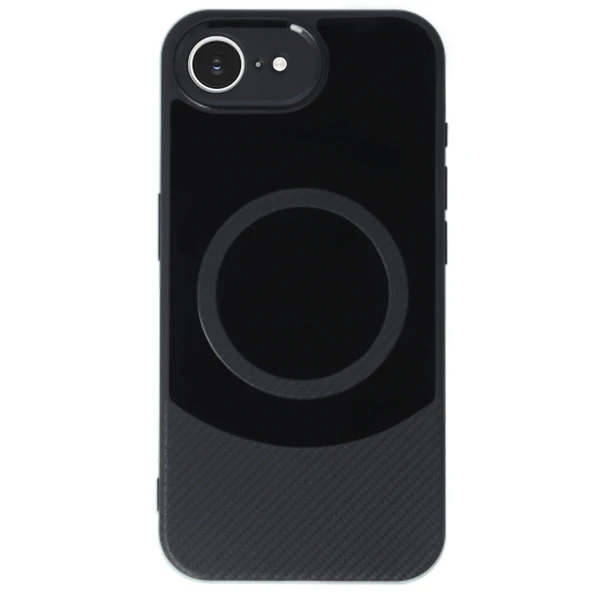 iPhone 16e Kılıf Maya Karbon Kapak - Siyah - Resim 2