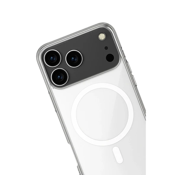iPhone 17 Pro Kılıf Magneticsafe Şeffaf Silikon - Şeffaf - Resim 2
