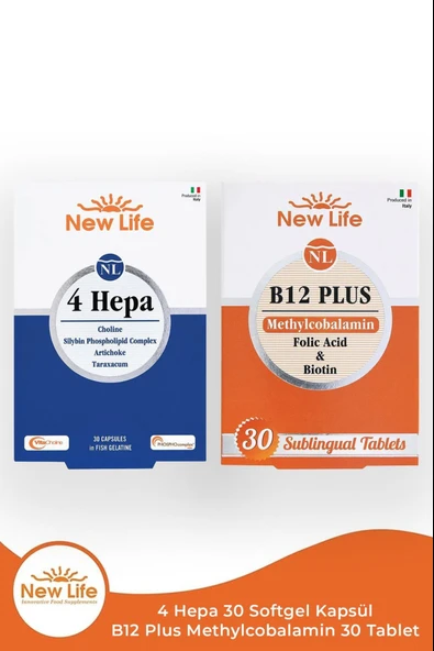 New Life 4 Hepa 30 Softgel Kapsül + B12 Plus Methylcobalamin 30 Tablet ürün görseli 1