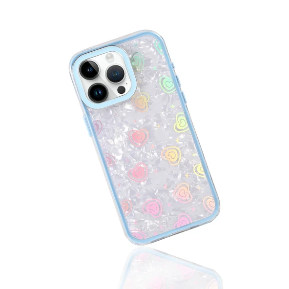iPhone 16 Pro Lumi Desenli Kapak - Mavi - Resim 4