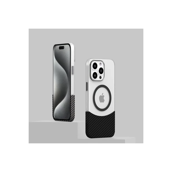 iPhone 16 Plus Carbon Puzzle Magsafe Kapak - Yeşil - Resim 3