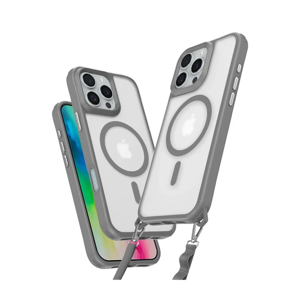 iPhone 16 Pro Max Kılıf Enka Magsafe Silikon Kılıf - Titan Gri ürün görseli 1