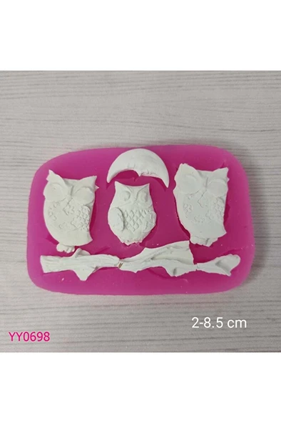YY0698 Baykuşlar ve Ağaç Dalı Silikon Kalıp ürün görseli 1