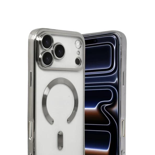 iPhone 17 Pro Max Kross Magneticsafe Kapak - Gümüş - Resim 2