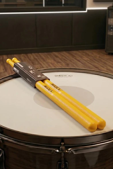 Midex GFK-801YL 5A Bateri Baget Kırılmaz Polyemid Sarı Renk Davul Bageti 5A Drumsticks ürün görseli 1