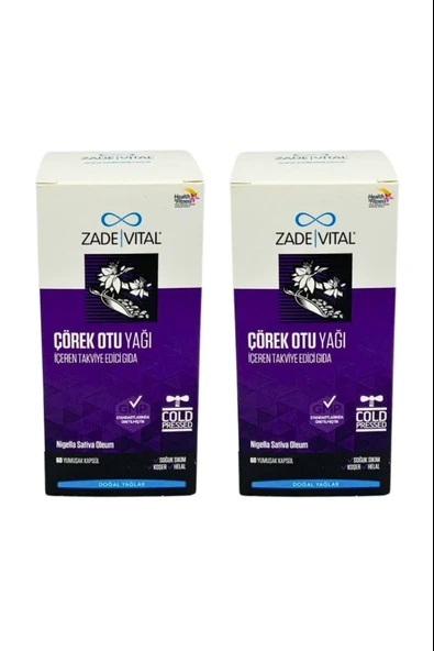 Zade Vital Çörek Otu Yağı 900 mg 60 Blister Kapsül 2 Adet ürün görseli 1