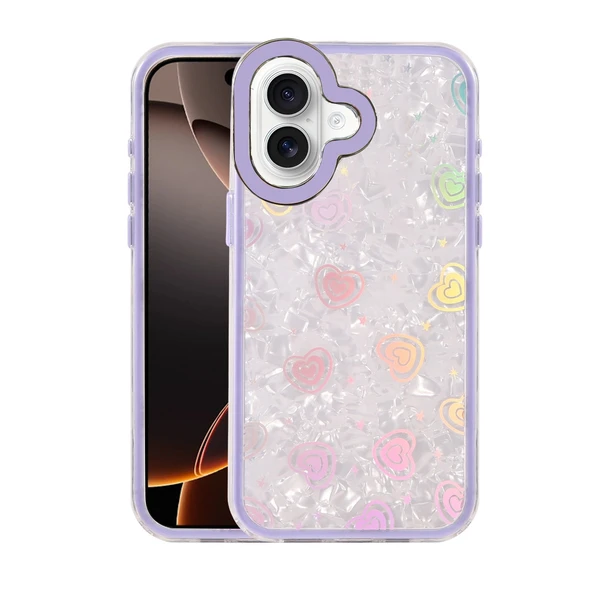 iPhone 16 Lumi Desenli Kapak - Mor ürün görseli 1