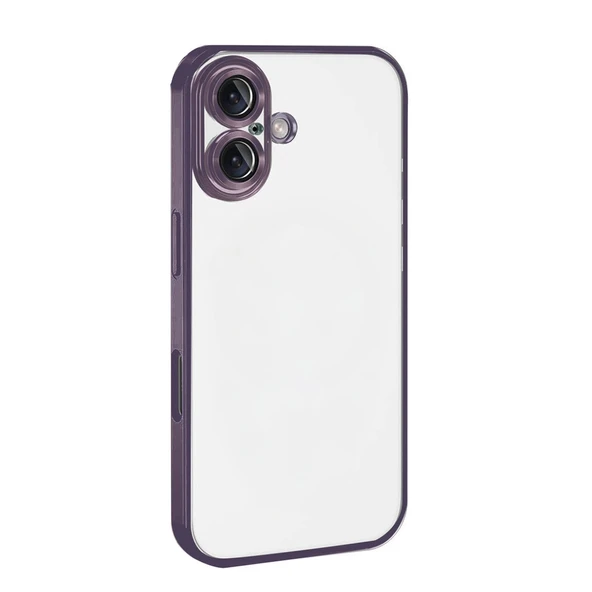 iPhone 17 Kamera Korumalı Lensli Silikon - Mor - Resim 3