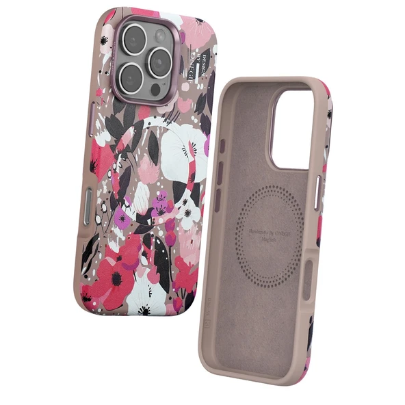 iPhone 16 Pro Flower Series Magsafe Kapak - Pembe - Resim 2