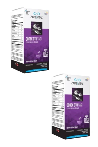 Zade Vital Çörek Otu Yağı 900 mg 60 Blister Kapsül 2 Adet ürün görseli 1
