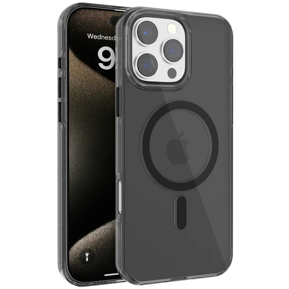 iPhone 16 Pro Gleam Pc Sert Magsafe Kılıf - Siyah ürün görseli 1