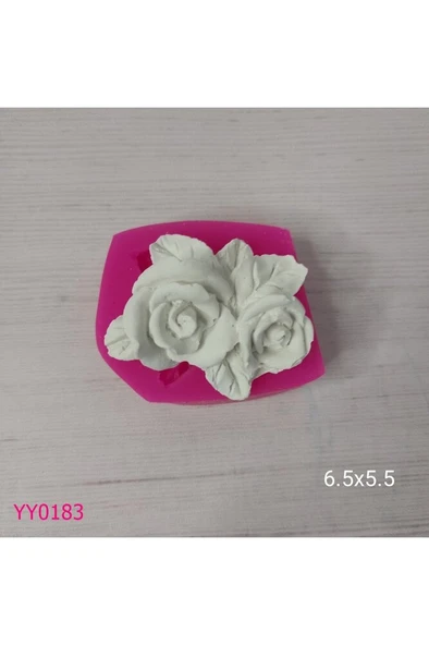 YY0183 İki Başlı Gül Yapraklı Silikon Kalıp ürün görseli 1