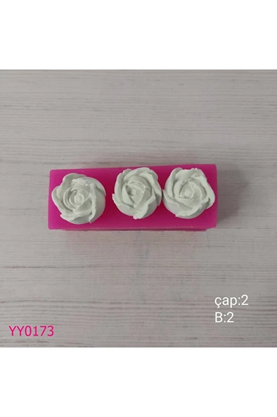 YY0173 Üçlü Fındık Gül Silikon Kalıp ürün görseli 1