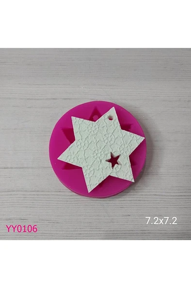 YY0106 Desenli Yıldız Boşluklu Yıldız Silikon Kalıp ürün görseli 1